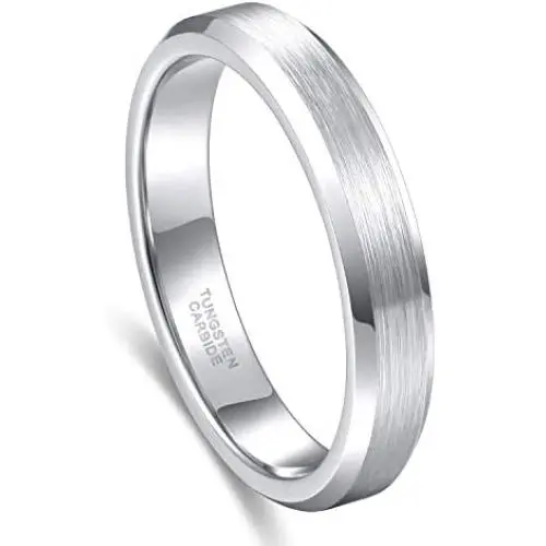 Greenpod 4mm 6mm Tungsten Carbide Ring for Men Women Beveled Edge Brushed Silver/Silver Blue/Black/Black Blue/Gold Wedding Band Comfort Fit Size 4-14.5 Greenpod 4mm 6mm Tungsten Carbide Ring for Men Women Beveled Edge Brushed Silver/Silver Blue/Black/Black Blue/Gold Wedding Band Comfort Fit Size 4-14.5