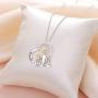 S925 Sterling Silver Daughter Heart Pendant Necklace Jewelry from Dad Mom