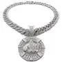 BLINGFACTORY Hip Hop Allah Muslim Pendant & 12mm 18'' Iced Box Lock Miami Cuban Chain Necklace BLINGFACTORY Hip Hop Allah Muslim Pendant & 12mm 18'' Iced Box Lock Miami Cuban Chain Necklace