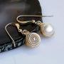 Stera Jewelry 14k Gold Filled Hand Wrapped 8mm or 10mm Cultured Pearl Earrings Weddings jewelry and Bridesmaid Gifts