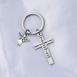FUSTMW Religious Cross Keychain Faith Christian Bible Quote Prayer Gifts Religious Gifts Scripture Jewelry Bible Verse Gifts Proverbs 30:5