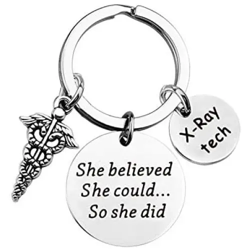 BAUNA X-Ray Tech Keychain Radiology Technologist Gift She Believe She Could So She Did Inspiration X-Ray Technician Graduate Gifts BAUNA X-Ray Tech Keychain Radiology Technologist Gift She Believe She Could So She Did Inspiration X-Ray Technician Graduate Gifts