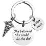 BAUNA X-Ray Tech Keychain Radiology Technologist Gift She Believe She Could So She Did Inspiration X-Ray Technician Graduate Gifts