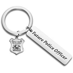 ENSIANTH Future Police Officer Keychain Police Academy Graduation Gift Police Jewelry Police Badge Keychain