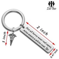 Doctor Gift Pharmacist Gift Dentist Gift White Coat Ceremony PA Gift 1st White Coat Gift Not All Heros Wear Red Capes Mine Wears A White Coat Keychain