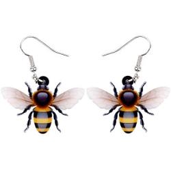 NEWEI Acrylic Flying Sweet Bumblebee Earrings Dangle Drop Fashion Jewelry For Women Girls Gift Charms