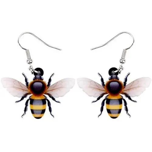 NEWEI Acrylic Flying Sweet Bumblebee Earrings Dangle Drop Fashion Jewelry For Women Girls Gift Charms