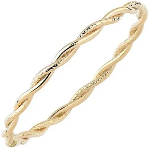 14k Yellow Gold Twisted Womens Bangle Bracelet, 8'' 14k Yellow Gold Twisted Womens Bangle Bracelet, 8''