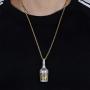 TOPGRILLZ 14K Gold Plated Simulated Diamond Drink Bottle Iced Out Pendant Necklace for Men Fashion Jewelry Gifts