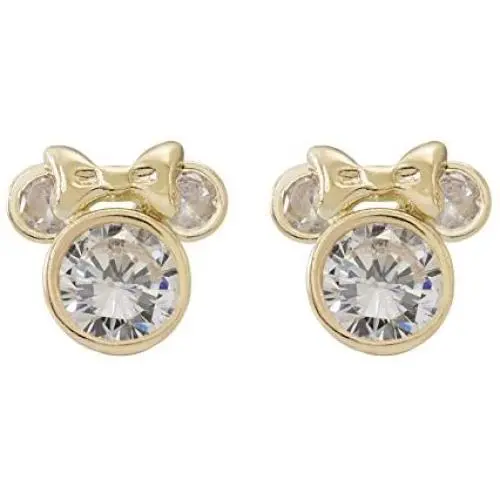 Disney Jewelry Mickey or Minnie Mouse 10k Yellow Gold Cubic Zirconia Stud Earrings
