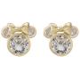 Disney Jewelry Mickey or Minnie Mouse 10k Yellow Gold Cubic Zirconia Stud Earrings
