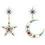 KaFu Star Moon Asymmetrical Earrings Jewelry Fashion Moon Star Mismatched Earrings Drop with Rhinestone - Crescent Moon Earrings Star Pentagram - Earrings for Women and Gril KaFu Star Moon Asymmetrical Earrings Jewelry Fashion Moon Star Mismatched Earrings Drop with Rhinestone - Crescent Moon Earrings Star Pentagram - Earrings for Women and Gril