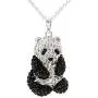 CRYSTALOGY Women’s Jewelry, Sterling Silver Swarovski Crystal Panda Bear Animal Pendant Necklace, 18” Chain CRYSTALOGY Women’s Jewelry, Sterling Silver Swarovski Crystal Panda Bear Animal Pendant Necklace, 18” Chain