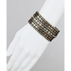 SPUNKYsoul New! Antique Gold or Silver Crystal Boho Stretch Bracelet for Women Wedding Bridal Collection