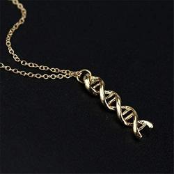 AILUOR Infinity Spiral DNA Double Helix Chemistry Science Necklace Earrings Set, Biology Molecule Pendant Jewelry Set for Medical School Student