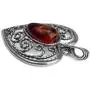Sterling Silver Amber Heart Necklace 18 Inches Sterling Silver Amber Heart Necklace 18 Inches