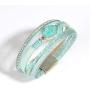 FANCY SHINY Leather Wrap Bracelet Boho Cuff Bracelets Crystal Bead Bracelet with Magnetic Clasp Jewelry Gifts for Women Teen Girls