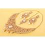 Touchstone Indian Bollywood Bridal Jewelry Necklace in Antique Gold Tone for Women
