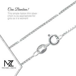 Michael Zweig 925 Sterling Silver Bracelets for Women - Box Chain Sterling Silver | 1.0 mm Thickness with Spring Ring, Italy Tag