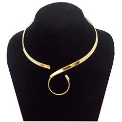 Chic Unique Jewelry Shiny Gold S Hook Swirl 5mm Neckwire Choker Collar Necklace Wire (Cs4)