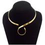 Chic Unique Jewelry Shiny Gold S Hook Swirl 5mm Neckwire Choker Collar Necklace Wire (Cs4)