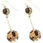 Rosemarie & Jubalee Womens Dangle Wild Animal Leopard Print Crystal Double Ball Bar Drop Earrings Rosemarie & Jubalee Womens Dangle Wild Animal Leopard Print Crystal Double Ball Bar Drop Earrings