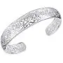 Yevison Bracelets, Womens 925 Sterling Silver Bezel Hollow Cuff Bangle Open Bracelet Jewelry Gift Yevison Bracelets, Womens 925 Sterling Silver Bezel Hollow Cuff Bangle Open Bracelet Jewelry Gift