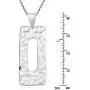 AeraVida Trendy Rectangle Hammered Tribal .925 Sterling Silver Pendant Necklace AeraVida Trendy Rectangle Hammered Tribal .925 Sterling Silver Pendant Necklace