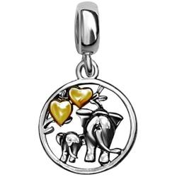 JMQJewelry Heart Elephant Animal Mom Love Baby Charms Beads for Bracelets Mothers Day