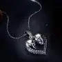AILIN 925 Sterling Silver/Stainless Steel Personalized Skull Heart Necklace with Birthstones January to December Cubic Zirconia Eye Crystal Party Birthday Valentines Day Jewelry Gifts for Women Men