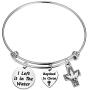 MAOFAED Baptism Gift for Women I Left it in The Water Cuff Bracelet Adult Baptism Gift Baptized Bracelet for Teen Girl