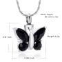 constantlife Cremation Jewelry for Ashes, Crystal Stone Butterfly Shape Stainless Steel Pendant Urn Necklace Keepsake for Women