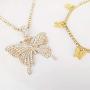 Butterfly Choker Necklace Tennis Chain Butterfly Bling Iced Cubic Zirconia CZ Butterfly Necklace Silver Girls Women