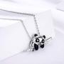 JUSTKIDSTOY Panda Necklace Gifts for Mothers Day 925 Sterling Silver Cute Animal Heart Pendant - I Love You Forever Jewelry for Women Daughter Panda Lover