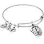 Alex and Ani Divine Guides Expandable Bangle Bracelet for Women, Archangel Michael Engraved Charm, 2 to 3.5 in