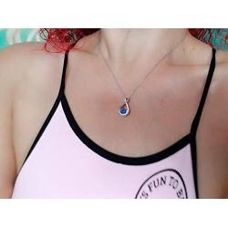 Caperci Sterling Silver Gemstone Infinity Pendant Necklace - Valentines Day Jewelry Gifts for Her