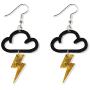 ZRosse Fashion Punk Acrylic Cute Black Cloud Gold Lightning Earrings Hot Charm Drop Dangle Women Girls Fashion Jewelry Statement Gift