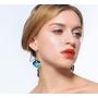 Gold Plated Enameled Green Calla Lily Flower Dangle Earrings with Extra French Hook
