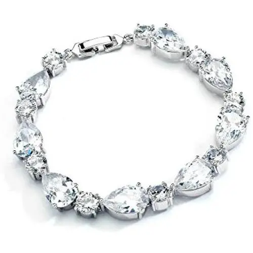 Mariell CZ Bridal Bracelet, CZ Tennis Bracelet for Brides, Cubic Zirconia Bridal and Wedding Jewelry