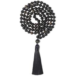 PNEIME 108 Mala Beads Necklace, 8mm Natural Stone Tibetan Prayer Beads, Yoga Meditation Beads Necklace, Hand Knotted Japa Mala