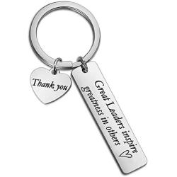 SIDIMELO Boss Gift Great Leaders Inspire Greatness in Others Keychain Thank You Gift for Supervisor Mentor Office Manager Key Ring Boss Appreciation Gift Coach Supervisor