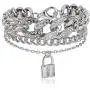 N/Q Layered Hip Hop Chunky Cuban Link Chain Rhinestone Beads Lock Pendant Necklace Bracelet for Women Girl Men Boy Shiny Crystal Bling Punk Cool Unisex Jewelry Set Nightclub Bar Accessory N/Q Layered Hip Hop Chunky Cuban Link Chain Rhinestone Beads Lock Pendant Necklace Bracelet for Women Girl Men Boy Shiny Crystal Bling Punk Cool Unisex Jewelry Set Nightclub Bar Accessory