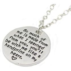 LKXHarleya Round Pendant Teacher Necklace Personalized Engraved Charm Jewelry Graduation Appreciation Gift for Women