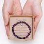 Gifts for 16 Year Old Girl Amethyst Bead Bracelet with Sterling Silver Heart Charm Sweet 16 Gifts for Girls with Card and Gift Box