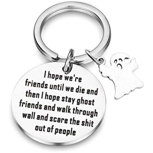 SEIRAA Ghost Friends Keychain Best Friend Gift Ghost Jewelry Soul Sister Gift Friendship Keychain Gag Birthday Gift For Her