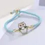 Trendy Blue Handmade Life Tree Rope String Bracelet Gold Cute Lovely Owl Charm Bracelet Turquoise Inlay Jewelry Female Trendy Blue Handmade Life Tree Rope String Bracelet Gold Cute Lovely Owl Charm Bracelet Turquoise Inlay Jewelry Female