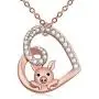 TUSHUO Delicate Cute Hollow Heart Lovely Pig Pendant Necklace Piggy Crystal Jewelry for Women Girls Birthday Valentines Day Gift