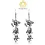 Big Apple Hoops - Mothers Day Jewelry Orchid Flowers Dangle Earrings Made from Real Solid 925 Sterling Silver Oxidized Finish Big Apple Hoops - Mothers Day Jewelry Orchid Flowers Dangle Earrings Made from Real Solid 925 Sterling Silver Oxidized Finish