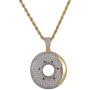 Moca Jewelry Iced Out Donuts Personalized Pendant 18K Gold Plated Bling CZ Simulated Diamond Hip Hop Necklace for Men Women
