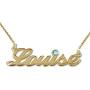 MyNameNecklace Personalized Name Necklace with Birthstone-Custom Pendant Precious Metals Nameplate Jewelry Gift for Women- Girl- Teens